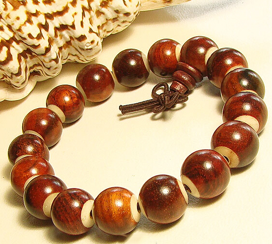 11MM Myanmar Red Sandalwood Buddhist Prayer Bracelet